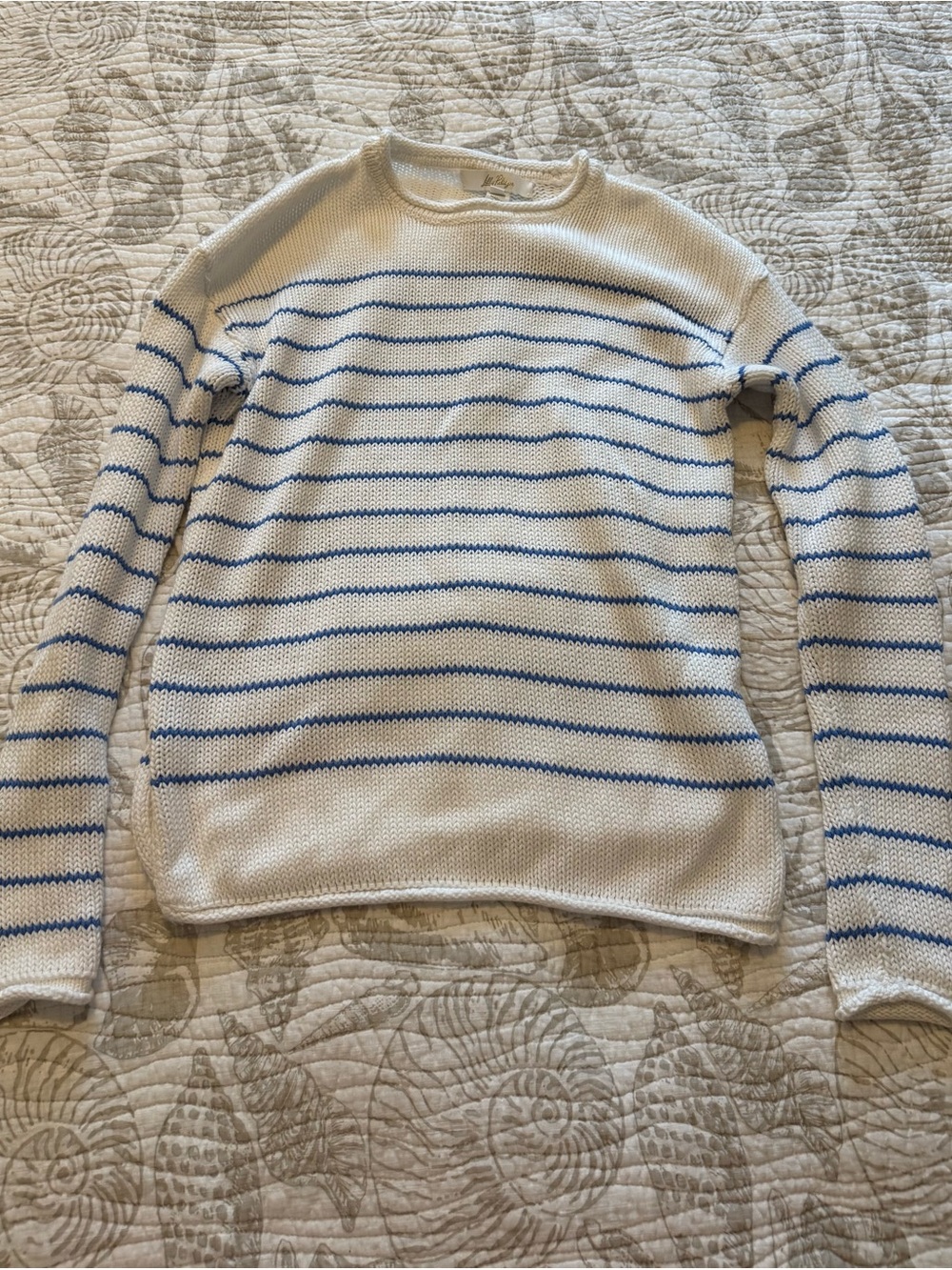 Lilly Pulitzer Lotan Stripe Knit Sweater White & Blue